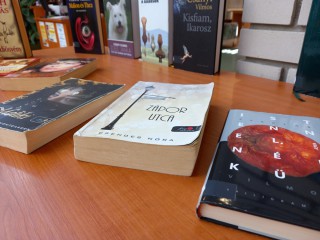 A kihelyezett könyvek a Kortárs szerzők polcon