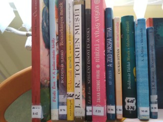 A kihíváshoz kihelyezett könyvek a könyvtárban