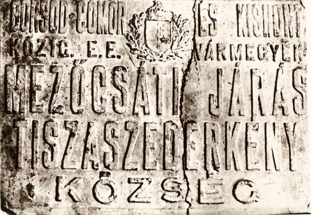 Mezőcsát Járás Tiszaszederkény község - tábla