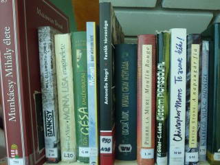 A kihíváshoz kihelyezett könyvek a könyvtárban