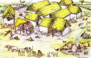 Rekonstruált életkép a füzesabonyi tell-település ásatása alapján