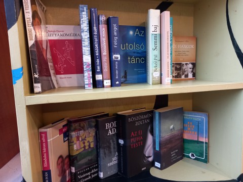 A kihelyezett könyvek a Kortárs szerzők polcon