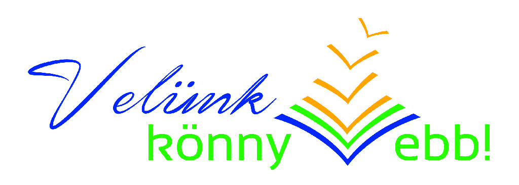 Velünk könnyvebb könyvtári logó